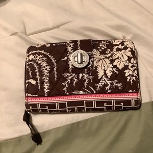 Vera Bradley brown turn lock wallet